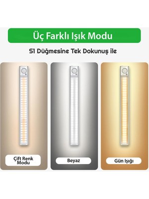 Exeo Şarjlı 80 LED Dolap Işığı Mutfak Tezgah Altı Sensörlü Işık