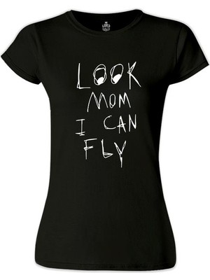 Lord T-Shirt Travis Scott - Look Mom I Can Fly Siyah Bayan Tshirt
