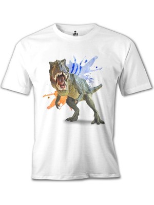 Lord T-Shirt Dinazor - Trex Beyaz Erkek Tshirt