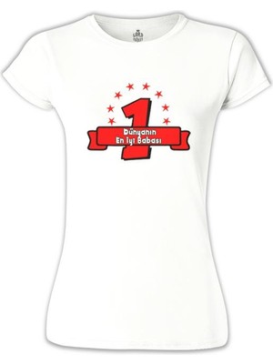 Lord T-Shirt Dünyanın En Iyi Babası Beyaz Bayan Tshirt