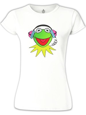 Lord T-Shirt Kermit The Frog Beyaz Bayan Tshirt