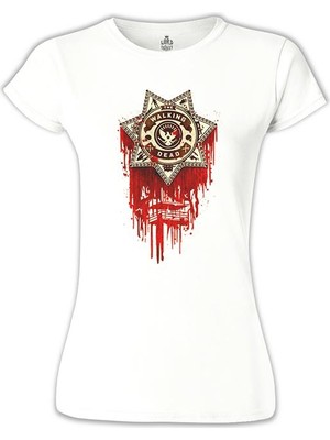 Lord T-Shirt The Walking Dead - Sheriff Beyaz Bayan Tshirt