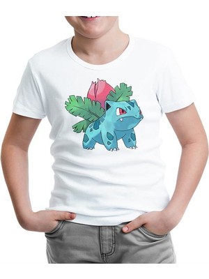 Lord T-Shirt Pokemon - Ivysaur Beyaz Çocuk Tshirt