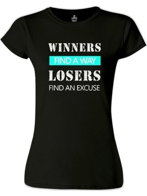 Lord T-Shirt Winners Find A Way Siyah Bayan Tshirt