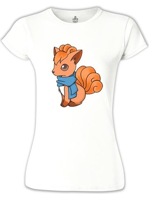 Lord T-Shirt Pokemon Go - Vulpix Beyaz Bayan Tshirt