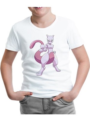 Lord T-Shirt Pokemon Go - Mewtwo Beyaz Çocuk Tshirt