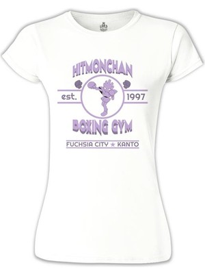 Lord T-Shirt Pokemon Go - Hitmonchan Beyaz Bayan Tshirt