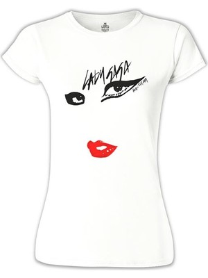 Lord T-Shirt Lady Gaga Beyaz Bayan Tshirt