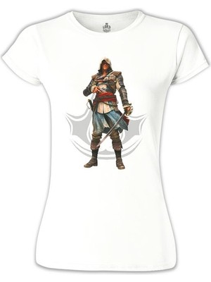 Lord T-Shirt Assassin's Creed Iv - Black Flag Beyaz Bayan Tshirt