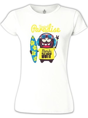 Lord T-Shirt Florida - Sörf Beyaz Bayan Tshirt