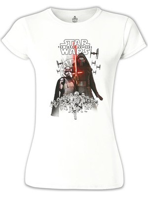 Lord T-Shirt Star Wars - The Force Awakens 11 Beyaz Bayan Tshirt