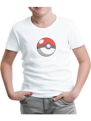 Lord T-Shirt Pokemon - Pokeball Beyaz Çocuk Tshirt