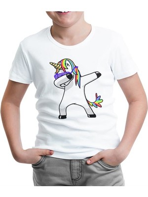 Lord T-Shirt Unicorn - Rainbow Beyaz Çocuk Tshirt