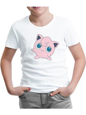 Lord T-Shirt Pokemon - Jigglypuff Beyaz Çocuk Tshirt