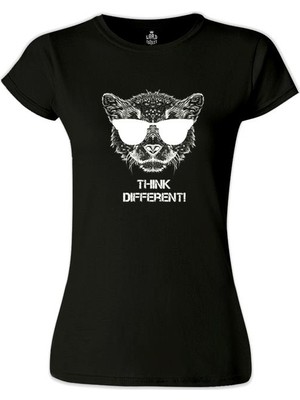 Lord T-Shirt Think Different Siyah Bayan Tshirt