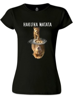 Lord T-Shirt Hakuna Matata - Aslan Siyah Bayan Tshirt