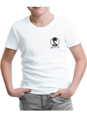 Lord T-Shirt Atatürk - Logo Göğüs Beyaz Çocuk Tshirt