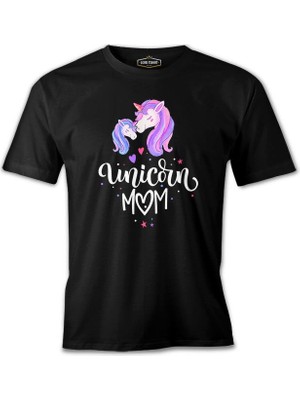 Lord T-Shirt Unicorn Mom Anneler Günü Siyah Unisex Tshirt