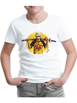 Lord T-Shirt One Piece - Trafalgar Law Beyaz Çocuk Tshirt