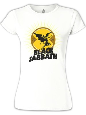 Lord T-Shirt Black Sabbath - Devil Beyaz Bayan Tshirt