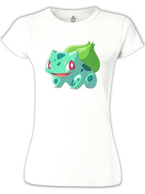 Lord T-Shirt Pokemon - Bulbasaur Beyaz Bayan Tshirt