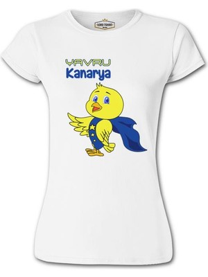 Lord T-Shirt Aile - Yavru Kanarya Beyaz Bayan Tshirt