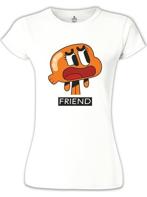 Lord T-Shirt Best Friends - Friend Beyaz Bayan Tshirt