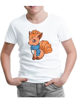 Lord T-Shirt Pokemon Go - Vulpix Beyaz Çocuk Tshirt