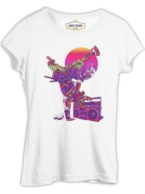 Lord T-Shirt Dance With The Samurai Beyaz Bayan Tshirt