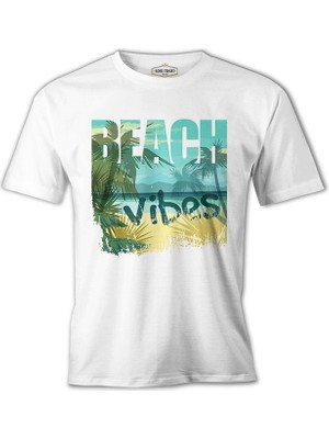 Lord T-Shirt Beach Vibes - Yaz Beyaz Erkek Tshirt