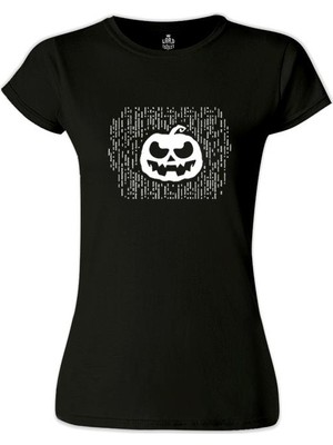 Lord T-Shirt Halloween - Pumpkin Lines Siyah Bayan Tshirt