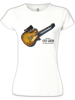 Lord T-Shirt Gibson 1959 Beyaz Bayan Tshirt