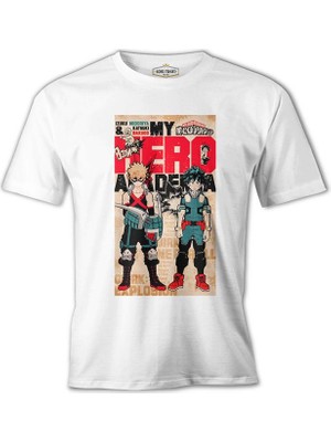 Lord T-Shirt My Hero Academia - Deku And Bakugo Beyaz Erkek Tshirt