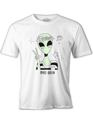 Lord T-Shirt Space Queen Beyaz Erkek Tshirt