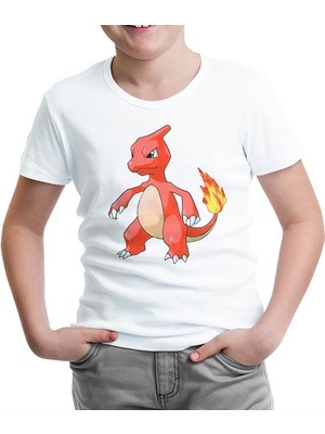 Lord T-Shirt Pokemon - Charmeleon Beyaz Çocuk Tshirt