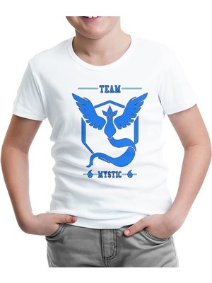 Lord T-Shirt Pokemon Go - Team Mystic Beyaz Çocuk Tshirt