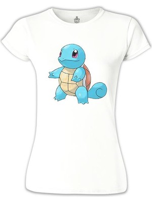 Lord T-Shirt Pokemon - Squirtle Beyaz Bayan Tshirt