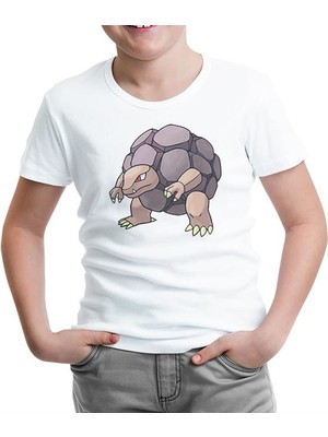 Lord T-Shirt Pokemon - Golem Beyaz Çocuk Tshirt