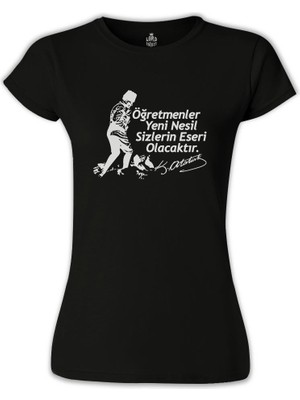 Lord T-Shirt Ne Mutlu Türküm Diyene - Bayan Siyah Tshirt