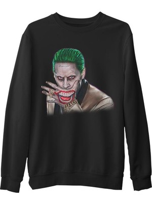 Lord T-Shirt Suicide Squad - Joker Hand Siyah Erkek Kalın Sweatshirt