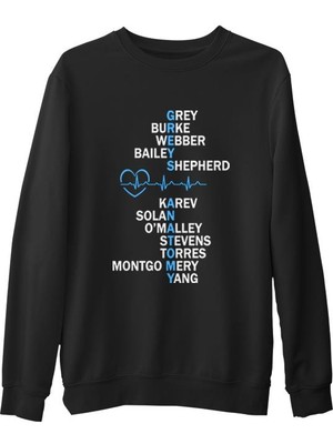 Lord T-Shirt Grey's Anatomy - Grey Siyah Erkek Kalın Sweatshirt