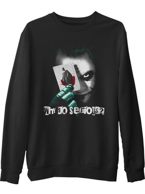 Lord T-Shirt Joker - Cards Siyah Erkek Kalın Sweatshirt