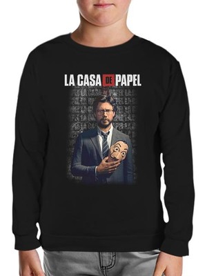 Lord T-Shirt La Casa De Papel - Prof Dali Siyah Çocuk Sweatshirt