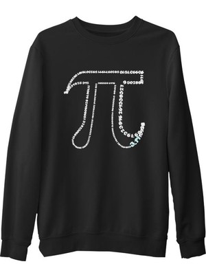 Lord T-Shirt Matematik - Pi 14 Siyah Erkek Kalın Sweatshirt
