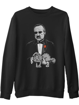 Lord T-Shirt The Godfather - The Cat Siyah Erkek Kalın Sweatshirt