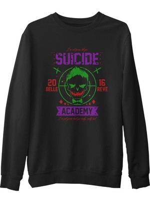 Lord T-Shirt Suicide Squad - Academy Joker Siyah Erkek Kalın Sweatshirt