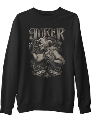 Lord T-Shirt Joker  Siyah Erkek Kalın Sweatshirt