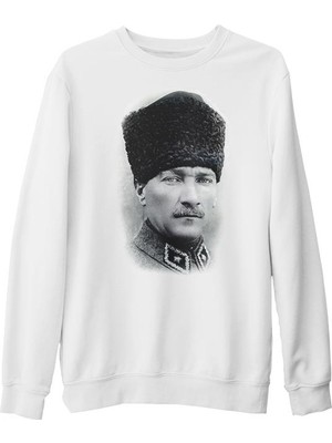 Lord T-Shirt Atatürk Beyaz Kalın Sweatshirt
