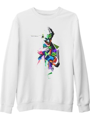 Lord T-Shirt Joker Beyaz Kalın Sweatshirt