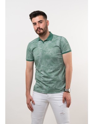Akçaylar Polo Yaka Slimfit Desenli Erkek T-Shirt